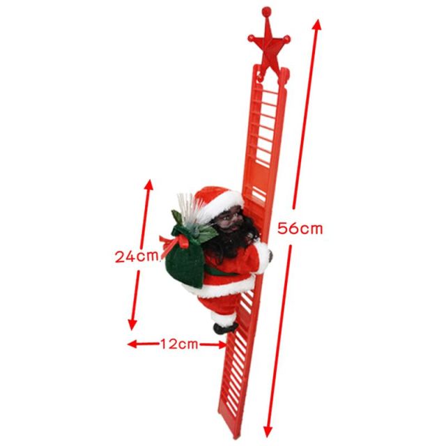 2022 Gift Electric Climbing Ladder Santa Claus Christmas Ornament Decoration For Home Christmas Tree Hanging Decor With Music