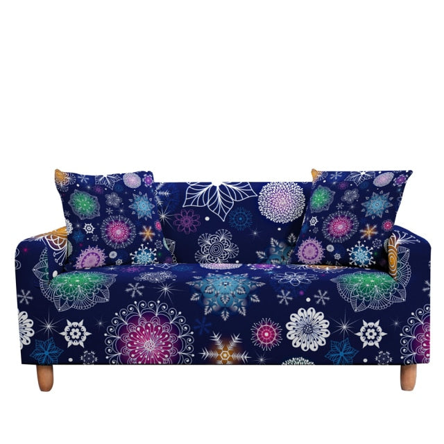 Christmas Stretch Sofa Cover Elastic Couch Cover Case for Corner Sectional Sofa funda de sofá L Shape Sofa Santa Claus Printed