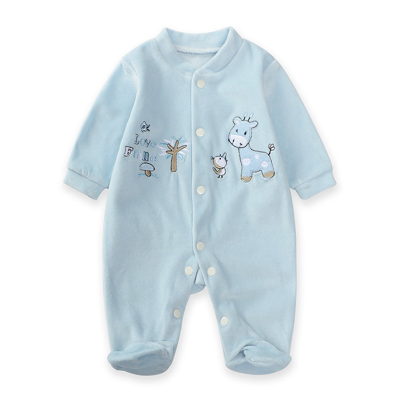 New Trending Baby Girls Rompers Clothing Pink Cartoon Baby Girls Clothes - One Pieces Pajamas Fleece Jumpsuit Costume