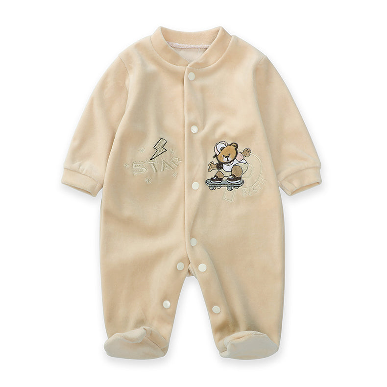 New Trending Baby Girls Rompers Clothing Pink Cartoon Baby Girls Clothes - One Pieces Pajamas Fleece Jumpsuit Costume