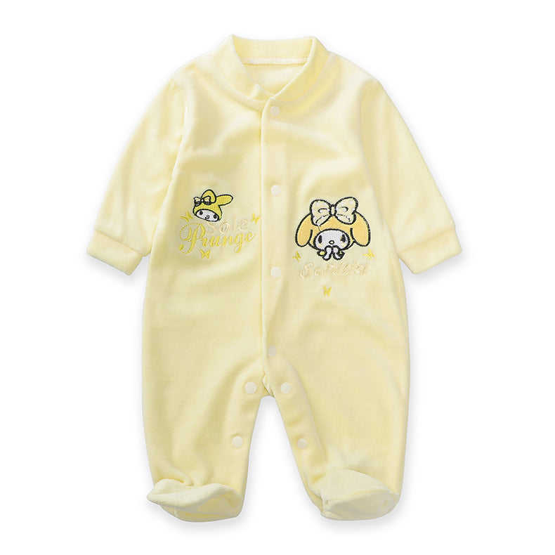 New Trending Baby Girls Rompers Clothing Pink Cartoon Baby Girls Clothes - One Pieces Pajamas Fleece Jumpsuit Costume