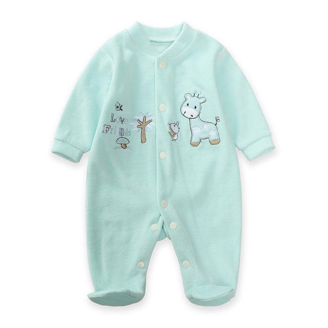 New Trending Baby Girls Rompers Clothing Pink Cartoon Baby Girls Clothes - One Pieces Pajamas Fleece Jumpsuit Costume