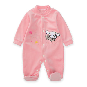 New Trending Baby Girls Rompers Clothing Pink Cartoon Baby Girls Clothes - One Pieces Pajamas Fleece Jumpsuit Costume