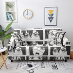 Cartoon Patchwork Pattern Elastic Sofa Covers for Living Room Slipcovers Hippie Hip Pop Couch Cover Corner Sofa Cover 1-4 Seat