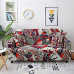 Cartoon Patchwork Pattern Elastic Sofa Covers for Living Room Slipcovers Hippie Hip Pop Couch Cover Corner Sofa Cover 1-4 Seat