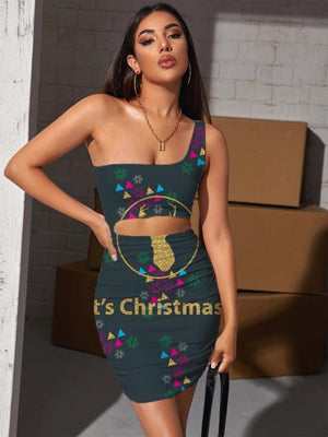 SOMEPET New Year Dress Women Santa Claus Vestido Sexy Snowflake Hollow out Dresses Christmas Bodycon Dress Womens Clothing