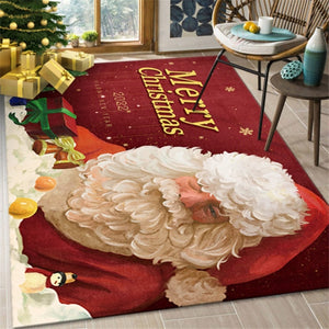 New Christmas Carpet 80*120cm Santa Claus Living Room Floor Mat Cartoon Mat Blanket Home Decor Christmas Gift 2022 New Year