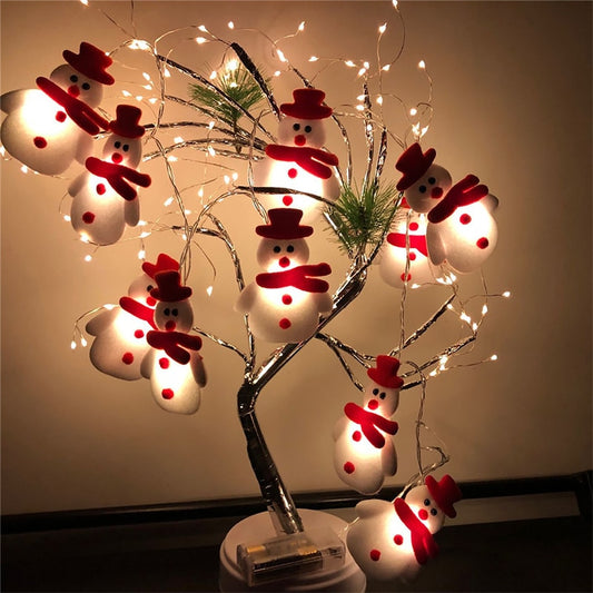 Snowman Led Lights String Christmas Garland Curtain Light Xmas Light Christmas Decor For Home Holiday Decorative New Year Lamp