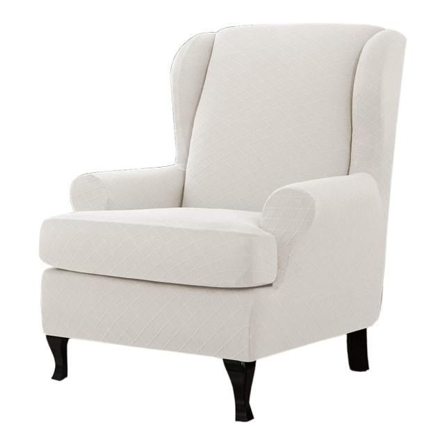 Waterproof Sloping Arm Back Chair Cover Elastic Armchair Wingback Wing Sofa Back Chair Cover Stretch Protector