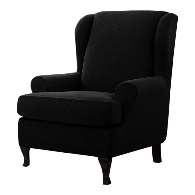 Waterproof Sloping Arm Back Chair Cover Elastic Armchair Wingback Wing Sofa Back Chair Cover Stretch Protector