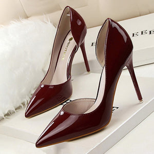 BIGTREE Shoes Patent Leather Heels 2022 Fashion Woman Pumps Stiletto Women Shoes Sexy Party Shoes Women High Heels 12 Colour