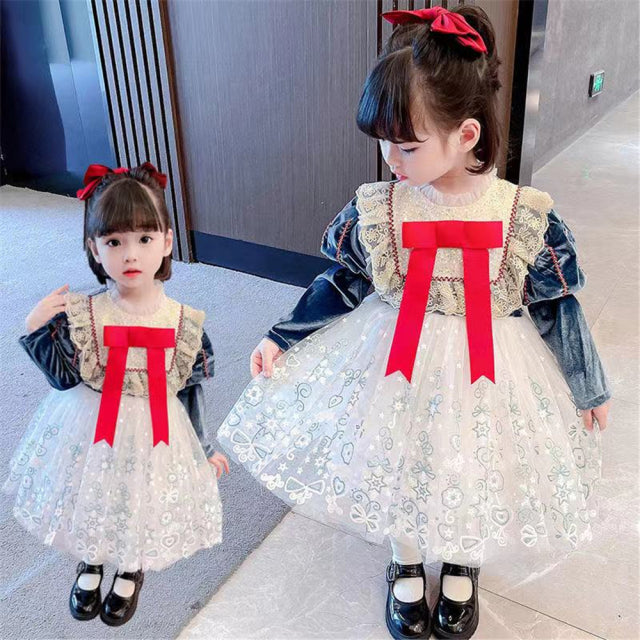 Popular Toddler Girls Dress Clothes Dresses for Girls - Long Sleeve 1st Birthday Clothing Outfits Toddler Girl Clothes