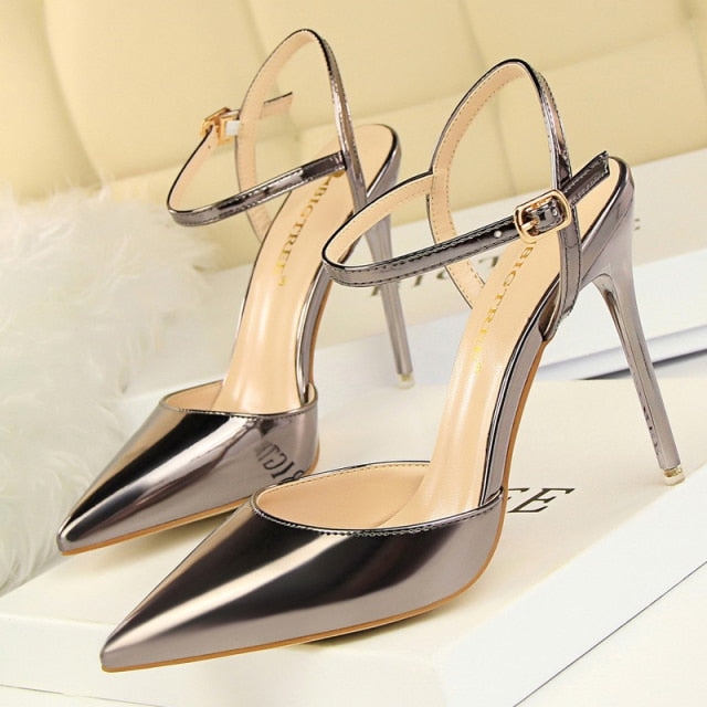 BIGTREE Shoes Patent Leather Heels 2022 Fashion Woman Pumps Stiletto Women Shoes Sexy Party Shoes Women High Heels 12 Colour