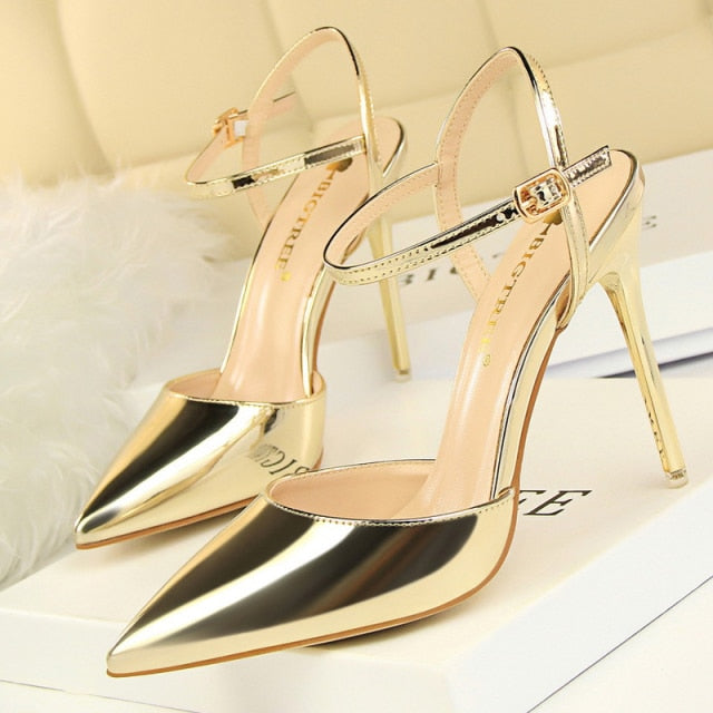 BIGTREE Shoes Patent Leather Heels 2022 Fashion Woman Pumps Stiletto Women Shoes Sexy Party Shoes Women High Heels 12 Colour