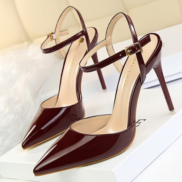 BIGTREE Shoes Patent Leather Heels 2022 Fashion Woman Pumps Stiletto Women Shoes Sexy Party Shoes Women High Heels 12 Colour