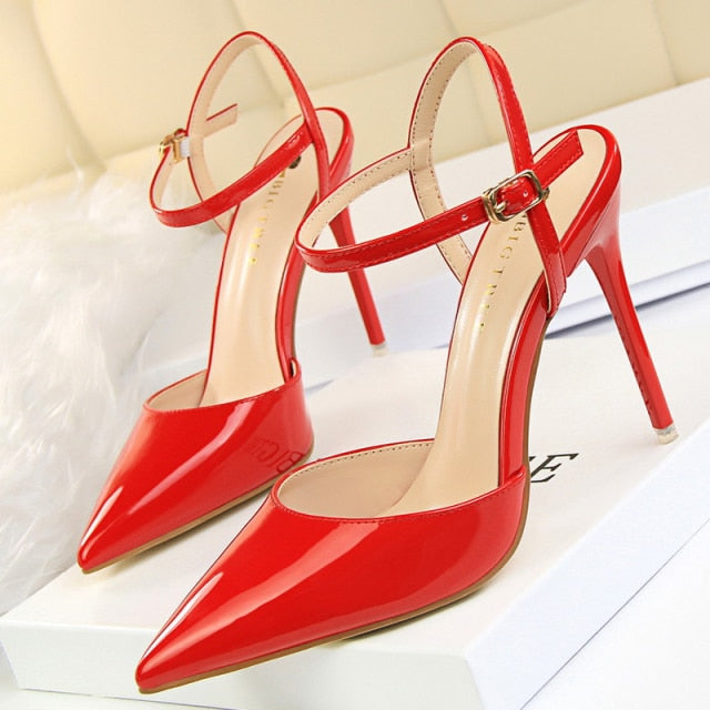 BIGTREE Shoes Patent Leather Heels 2022 Fashion Woman Pumps Stiletto Women Shoes Sexy Party Shoes Women High Heels 12 Colour