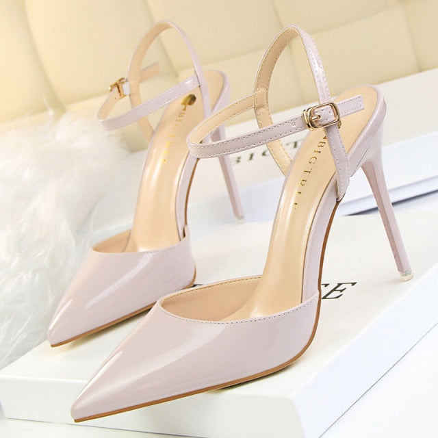 BIGTREE Shoes Patent Leather Heels 2022 Fashion Woman Pumps Stiletto Women Shoes Sexy Party Shoes Women High Heels 12 Colour