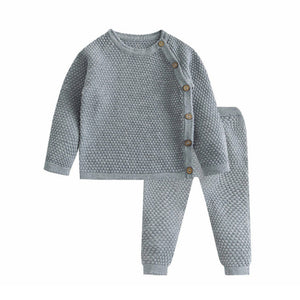 Baby Unisex Clothes Sets Spring Newborn Baby Unisex Clothing Tops with Pant Outfits - Baby Knit Sweater Baby Pajamas Sets