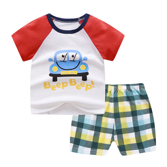 Brand Cotton Baby Boy Sets Leisure Sports Baby Boy T-shirt with Shorts Sets - Toddler Baby Boy Clothing