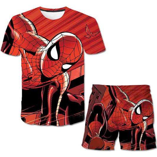 Superhero T-Shirt Costume Hulk - Spiderman Kids Boys Clothes Anime Costume Children Tops + Shorts Set 4, 5, 6, 9, 10, 11-14 Year