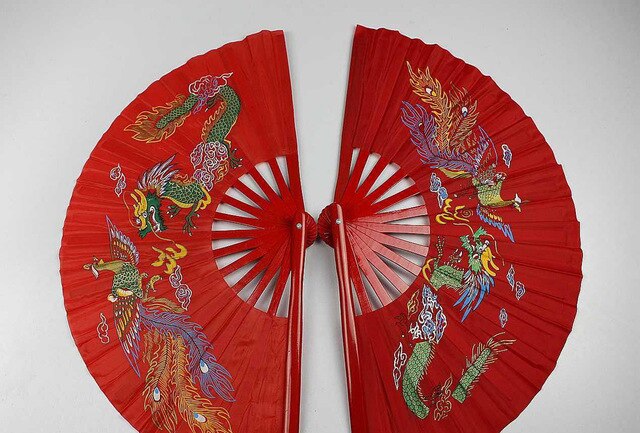 Tai chi double fan ,kung fu taiji fan bamboo fan  Martial arts double fan (1 pair)