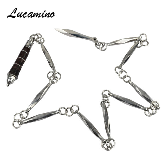 Hot stainless steel nine-section wu shu whip martial arts performing combat eight edges 9-section sanderswood whip cold weapon