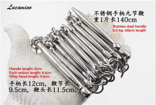 Hot stainless steel nine-section wu shu whip martial arts performing combat eight edges 9-section sanderswood whip cold weapon