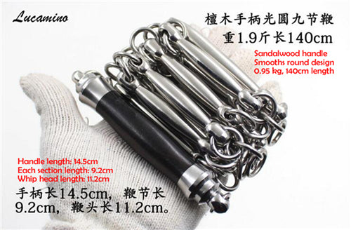 Hot stainless steel nine-section wu shu whip martial arts performing combat eight edges 9-section sanderswood whip cold weapon