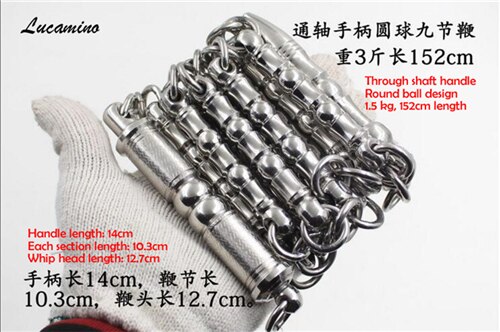 Hot stainless steel nine-section wu shu whip martial arts performing combat eight edges 9-section sanderswood whip cold weapon