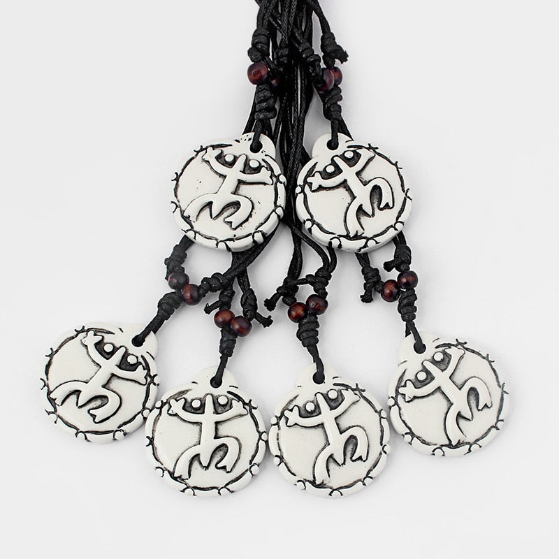 Wholesale Lot 12pcs White Puerto Rico Coqui Taino Symbol Pendant Necklace