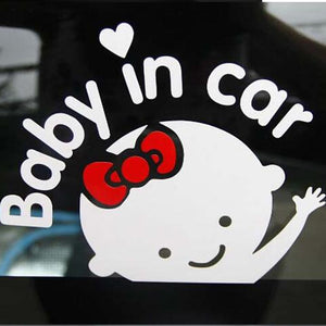 Dewtreetali Car-Styling Cartoon Car Stickers Vinyl Decal Baby on Board "Baby in car" Window Rear Windshield Cute Car Sticker