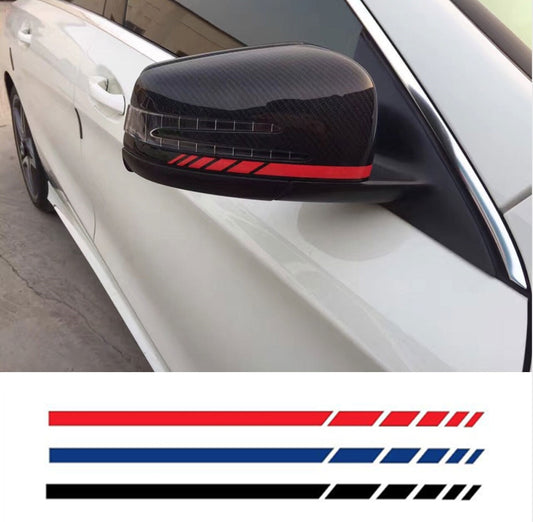 HotMeiNi Car Sticker 2sets4pcs Rearview Mirror Side Decal Stripe Vinyl Truck Vehicle Body Accessories Black/Sliver 20*0.7cm