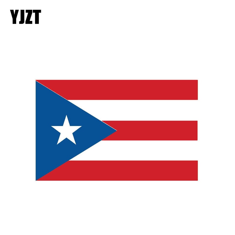 YJZT 15CM*9.2CM Motorcycle Helmet PUERTO RICO Flag Car Sticker Reflective Windows Decal 6-0526