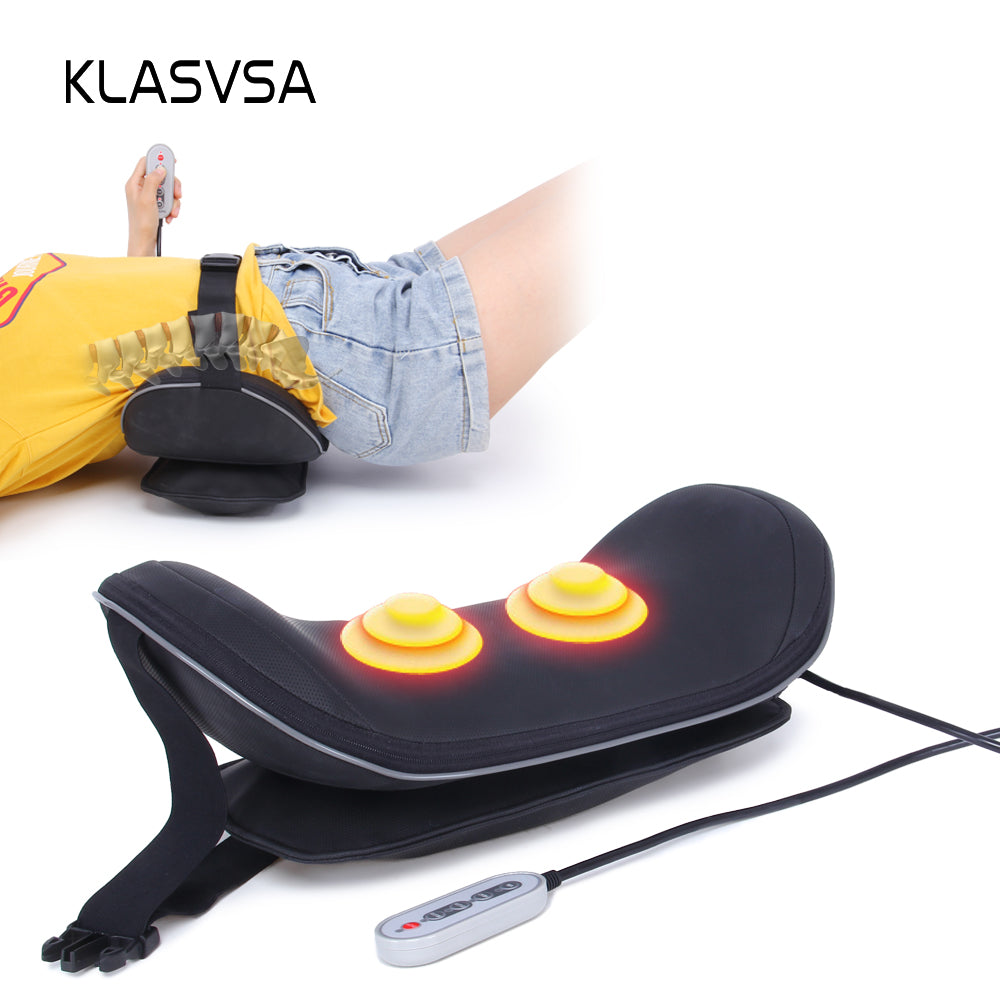 KLASVSA Electric Back Stretcher Massager Heating Vibrator Air Cervical Traction Neck Waist Pain Relief Relax Muscle Stimulator