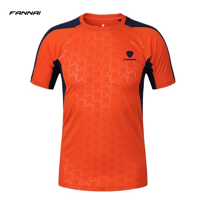 Pro Running T Shirt Gym Wear Men Round Collar Short Sleeve Compression Tights Athletic Sport Shirts Dry Fit Sportswear Patchwork