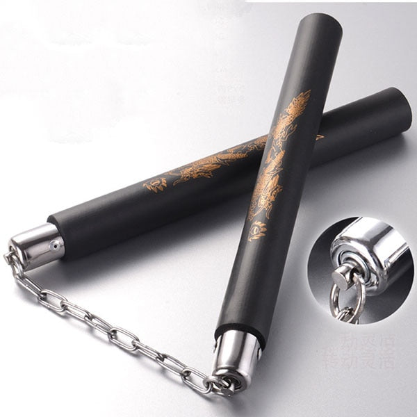 Martial Arts Nunchakus Dragon Sponge Thickening Nunchaku Bruce Lee Kung Fu Black Red Stick Children Adult Sports Entertainment