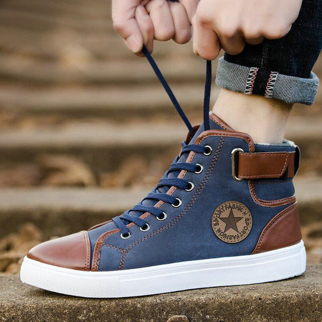 High Tops  brand antumn Boys / Male Walking Sport Outdoor Canvas shoes  mens sneakers Skateboarding Athletic  flats HD-84