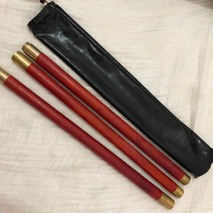 Red AfricanPadauk Taiji health sticks martial arts stick stitching solid wooden whip 3-sections rod combination Shaolin Zhang