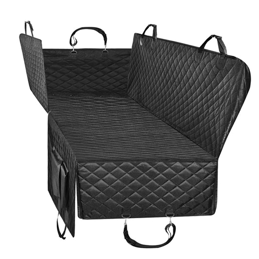 Dog Car Seat Cover Waterproof Pet Carrier Dog Seat Cover For Back Seat Black Hammock Convertible With Side Flaps