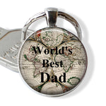 World's Best Dad Quote Key Chain Love Father Car Keychain Kering Father's Day Jewelry Gift for Dad