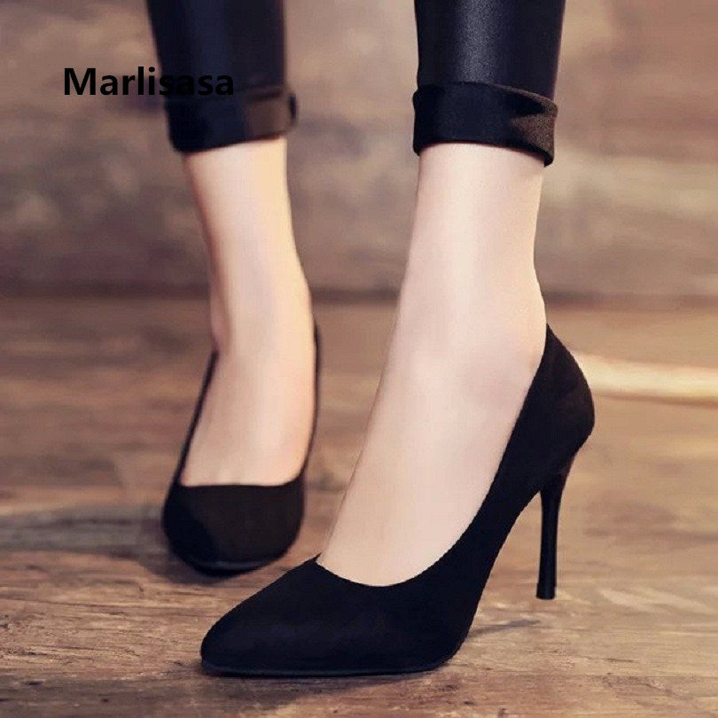 Marlisasa Women Cute High Quality Sweet Office High Heel Pumps Lady Fashion Pumps Classic Black Shoes Femmes Talons Hauts F273