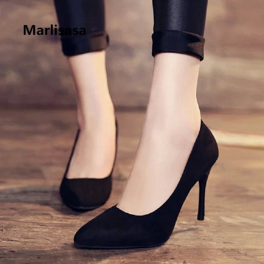 Marlisasa Women Cute High Quality Sweet Office High Heel Pumps Lady Fashion Pumps Classic Black Shoes Femmes Talons Hauts F273