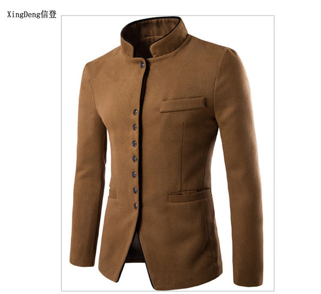 XingDeng Fall 2018 men Chinese suits jackets Blazer For Quality Blazers Slim Fit cotton top Coat Costume Homme clothing