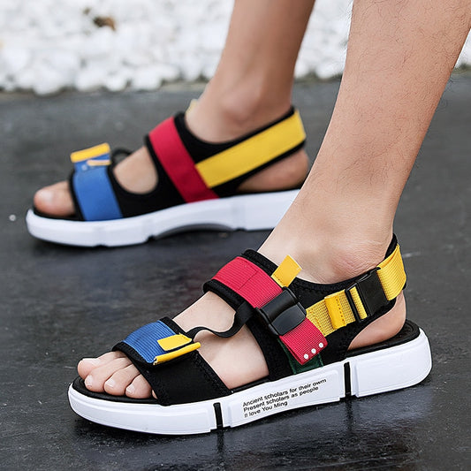 Male Comfort open-toed Sport sandals gladiator wedge Platform shoes outdoor summer Beach shoes tourism Sports shoe
