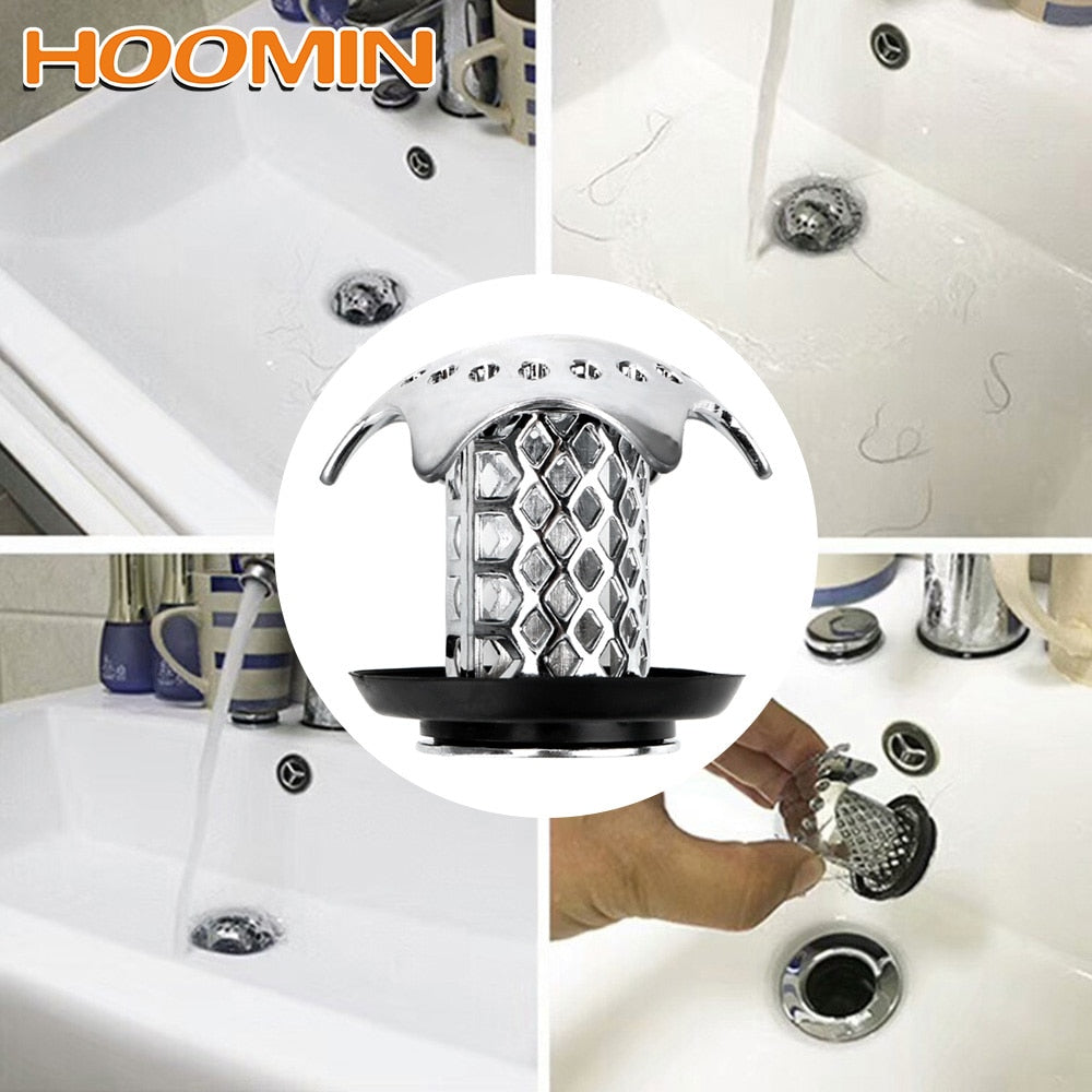 HOOMIN Gadgets Shower Sink Drain Cover Bath Plug Shower Drain Hair Catcher Sink Filter Prevents Hair From Clogging